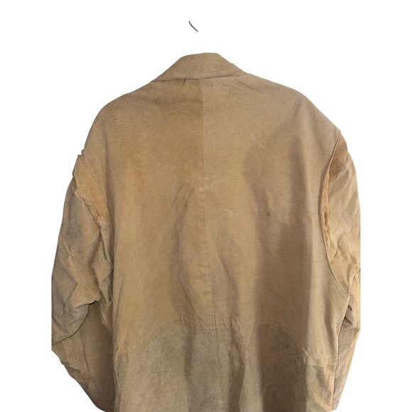 Vintage Johnny Jordan  XXL Genuine Tan Suede Leather Chore Coat Barn Jacket Big - Picture 3 of 11